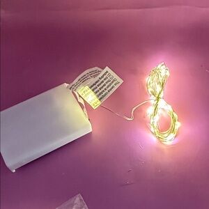 Battery-Powered Warm White LED String Lights - Pink